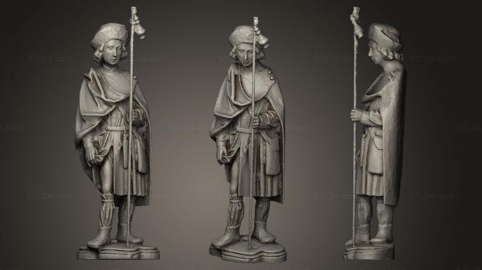Статуи религиозные (Святой Рок, STKRL_0090) 3D модель для ЧПУ станка